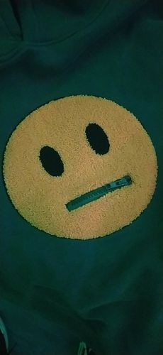 Customer photo review of Harajuku Style Smiley Patch Hoodie