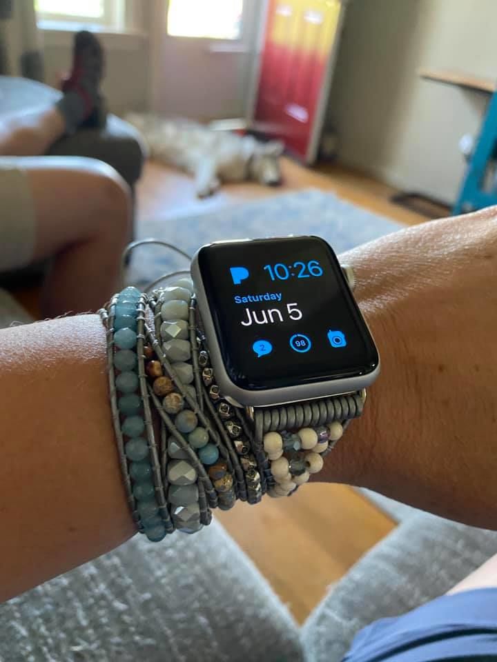 Customer photo review of Healing Topaz Apple Watch Strap