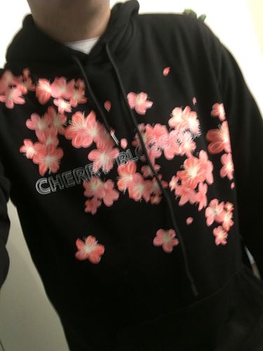 Customer photo review of Harajuku Style Cherry Blossom Flowers Hoodie
