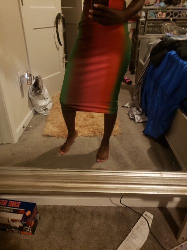 Customer photo review of Rainbow Classic High Waist Pencil Skirt
