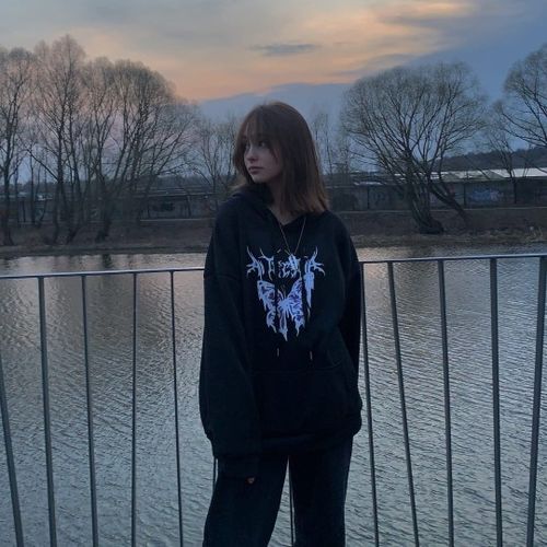 Customer photo review of Harajuku Style Gothic Butterfly Hoodie