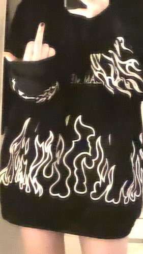 Customer photo review of Harajuku Style Flamme Hoodie