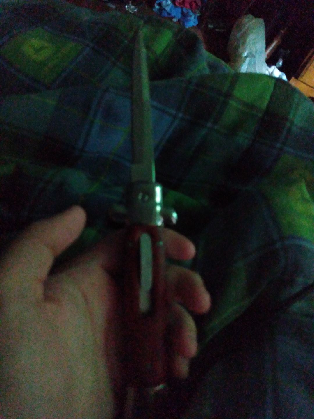 Customer photo review of VT Don Italian Stiletto OTF (Wood)