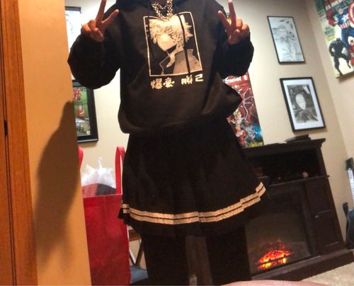 Customer photo review of Harajuku Style My Hero Academia Bakugou Hoodie