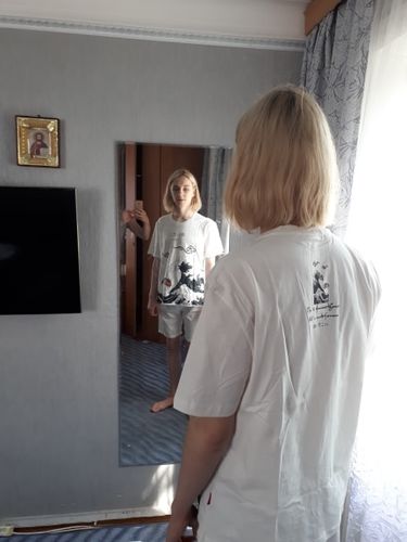 Customer photo review of Harajuku Style Wave and Koi Fish Tee