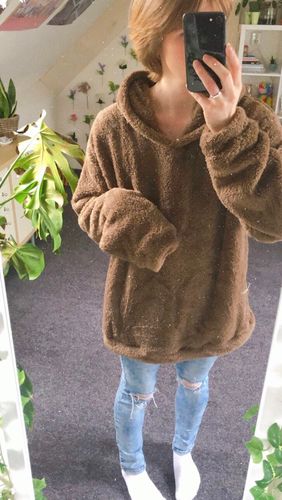 Customer photo review of Kawaii Style Fuzzy Bear Hoodie