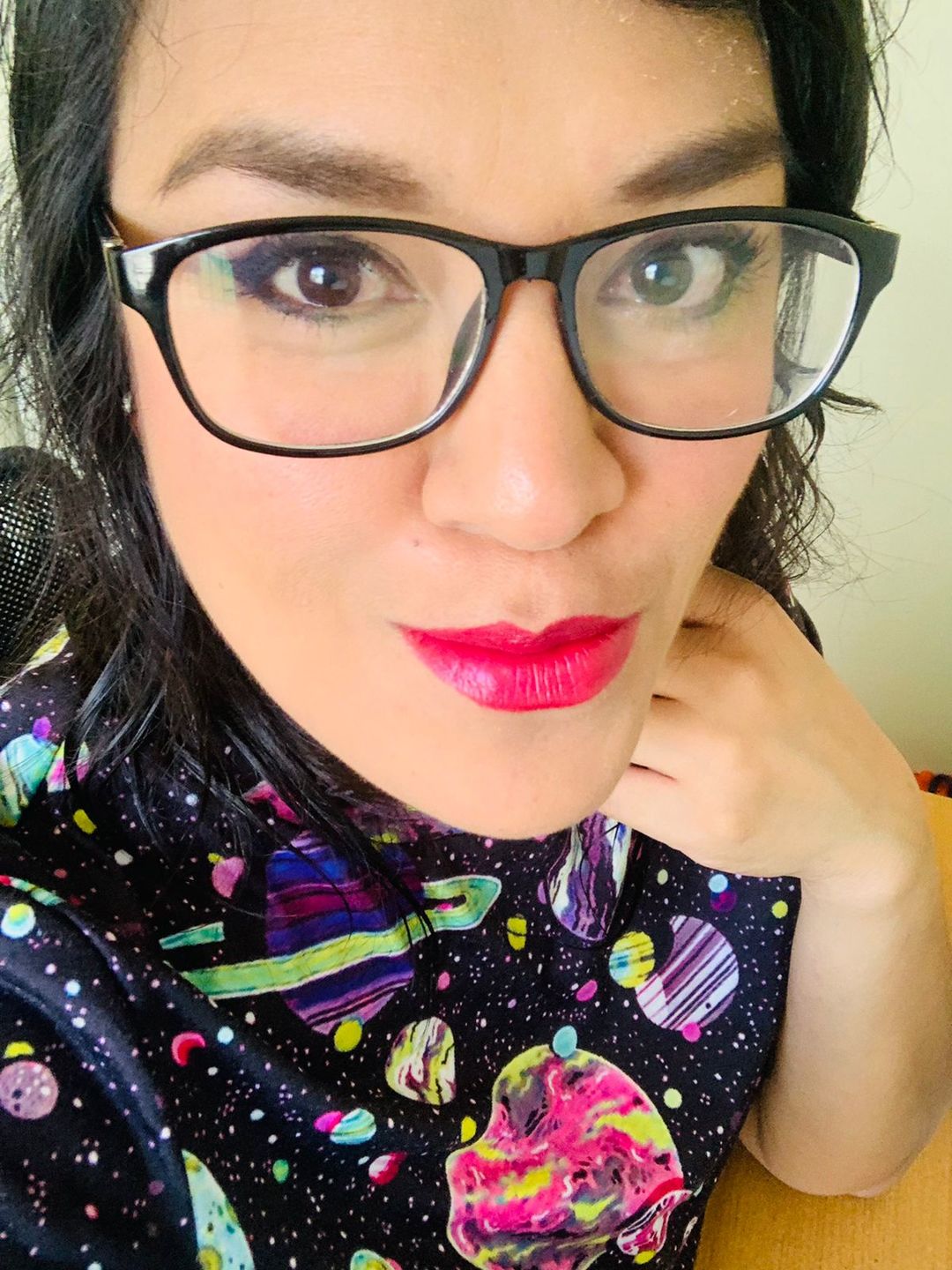 Customer photo review of Magenta Lipstick