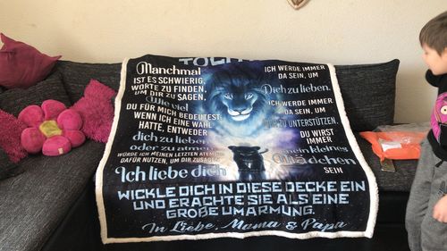 Customer photo review of "An meine Tochter" Decke - Lion