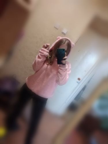 Customer photo review of Kawaii Style Fuzzy Bear Hoodie