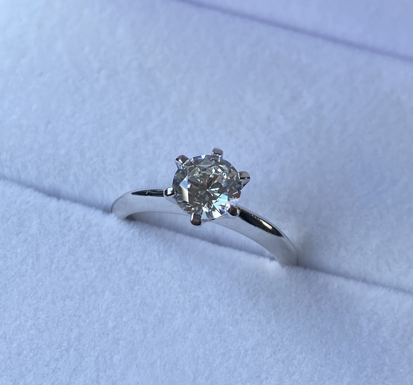 Customer photo review of Classics for Hundreds of years, six prong solitaire ring