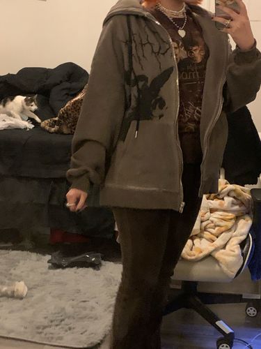 Customer photo review of Harajuku Style Angel Zip-Up Jacket