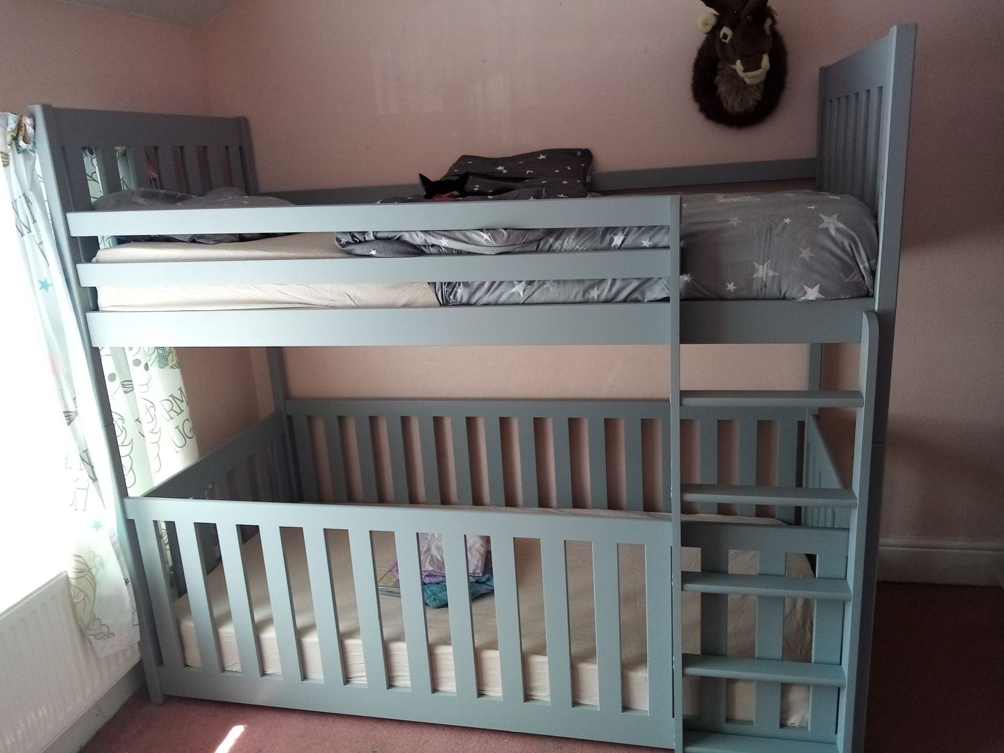 Customer photo review of Wooden Bunk Bed Cris with Cot Bed