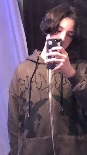 Customer photo review of Harajuku Style Angel Zip-Up Jacket