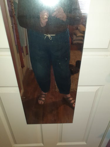 Customer photo review of Plus Size - Vintage Loose Elastic Waist Spliced Distressed Jeans
