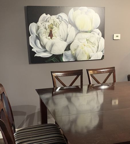 Customer photo review of 'White Peonies' Framed Canvas (47" x 31")