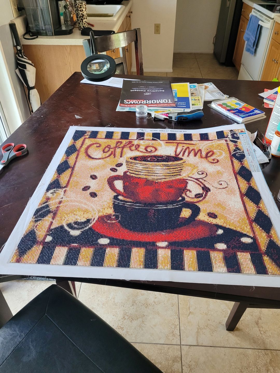 Customer photo review of Coffee Time - Diamond Painting Kit