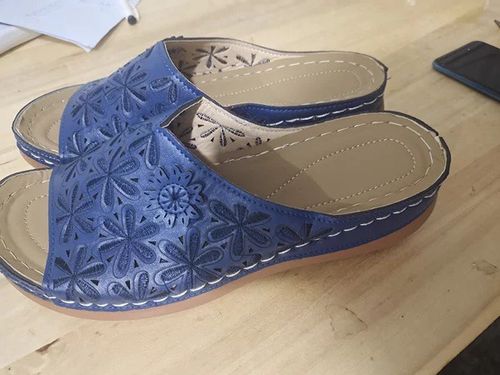 Customer photo review of SoftFit™ Premium Leather Orthopedic Arch Support Comfy Woman Sandals Vintage Shoes
