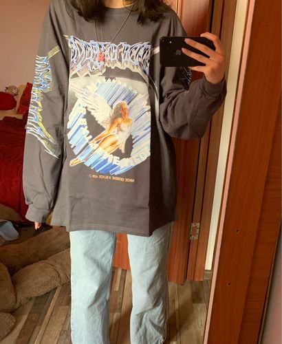 Customer photo review of Harajuku Style Oversized Angel Long Sleeve Shirt