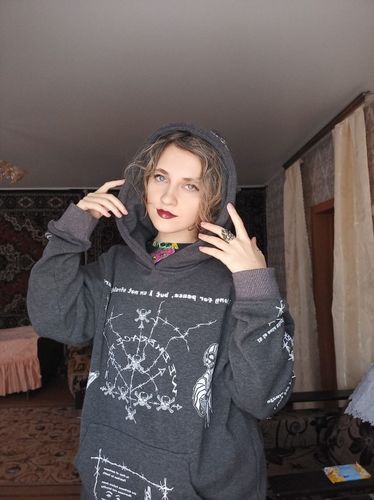 Customer photo review of Harajuku Style "Anxiety" Hoodie