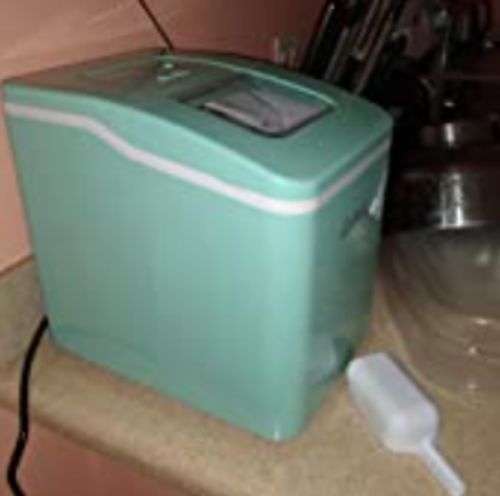 Customer photo review of Small Portable Countertop Ice Maker Machine For Home Red/Silver/Black