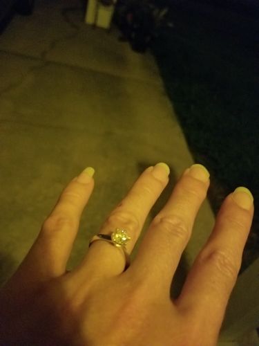 Customer photo review of Classic Solitaire Moissanite Six-Prong Sterling Silver Ring