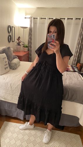 Customer photo review of Black Ruffle Maxi