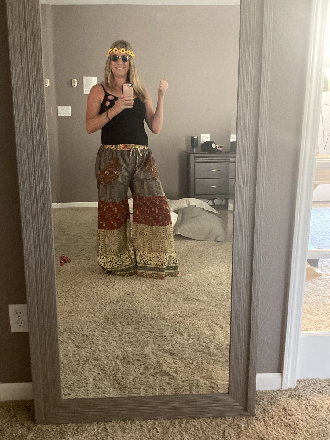 Customer photo review of Far Out Flare Patchwork Pants