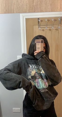 Customer photo review of Harajuku Style Vintage Washed Perceive Hoodie