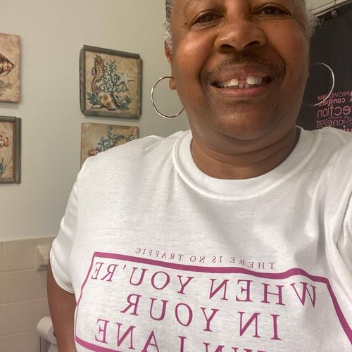 Customer photo review of Own Lane Pink-Berry Tee (Front Print)