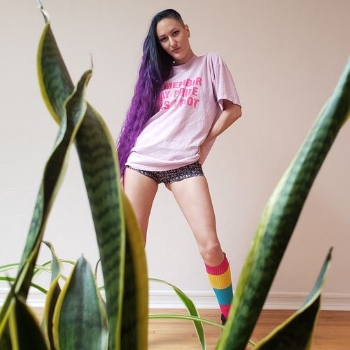 Customer photo review of Pride Premium T-shirt • Pink