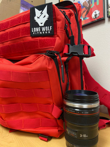 Customer photo review of Red 45L Backpack