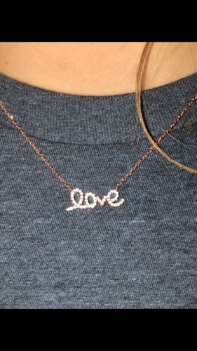 Customer photo review of Love Shape Round Cut Rose Pendant with Necklace In Sterling Silver