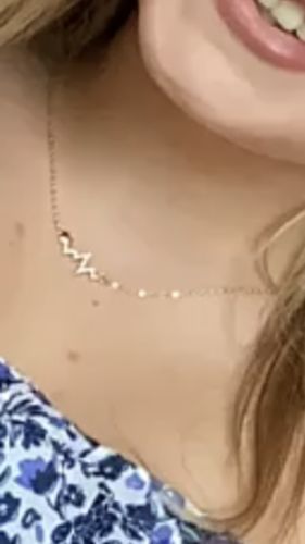 Customer photo review of Louily Sterling Silver Heartbeat Pendant Necklace