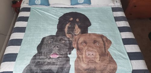 Customer photo review of Custom Pet Fleece Blanket