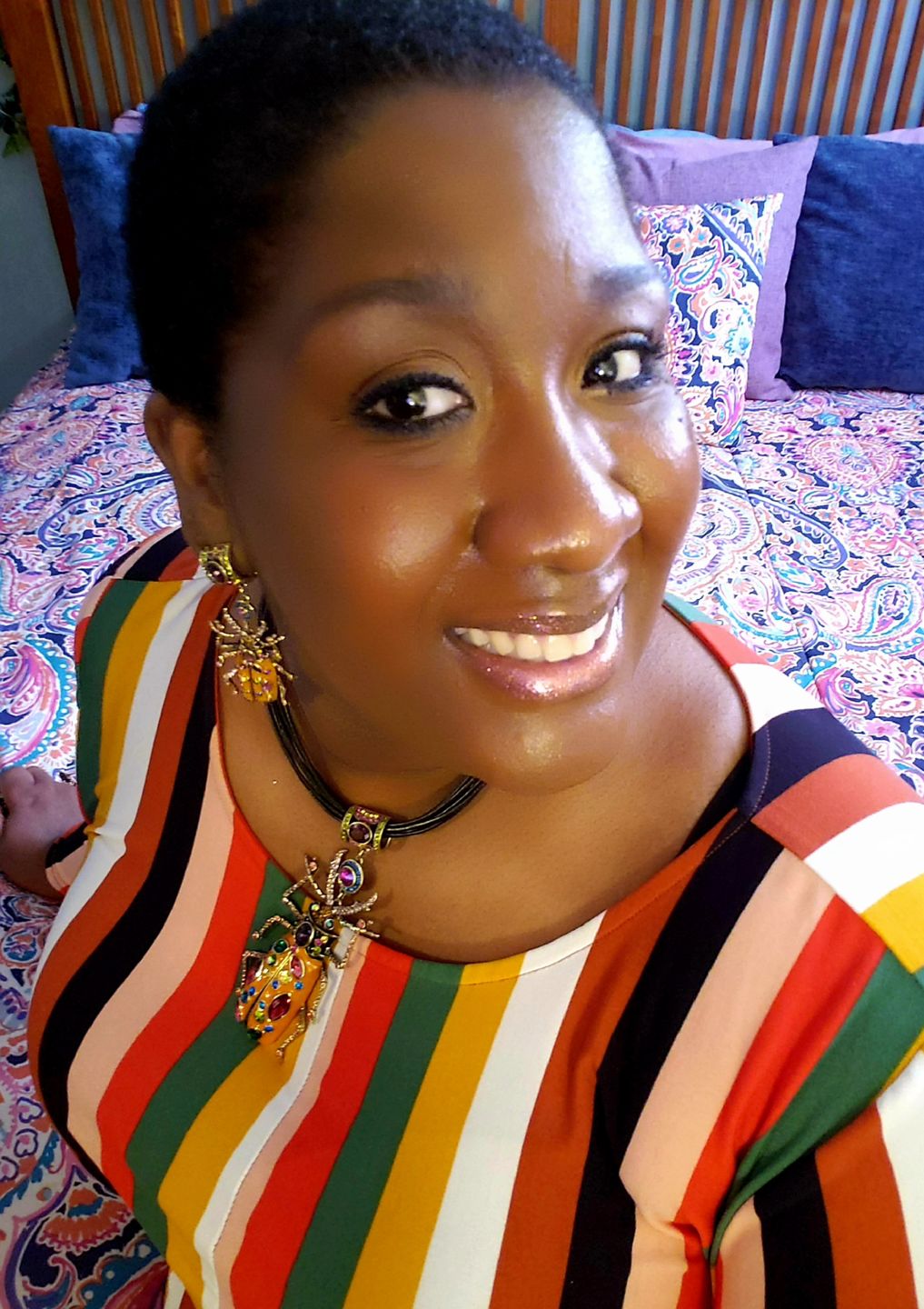 Customer photo review of HEIDI DAUS®"Big Critter" Enamel Crystal Critter Drop Earrings