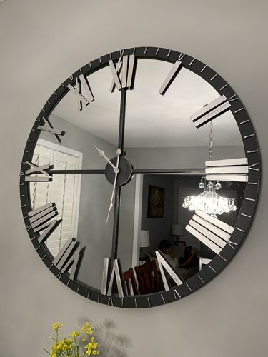 Customer photo review of 31.5" Oversized Mirrored Clock