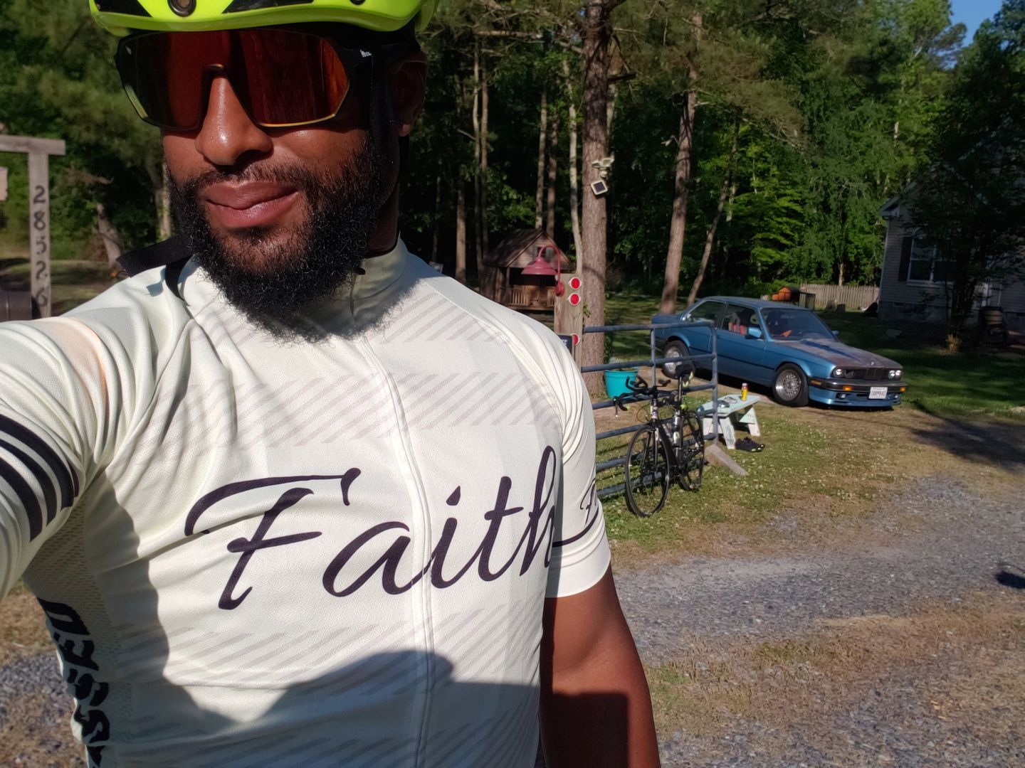 Customer photo review of Faith Cream Color Short Sleeve Cycling Jersey