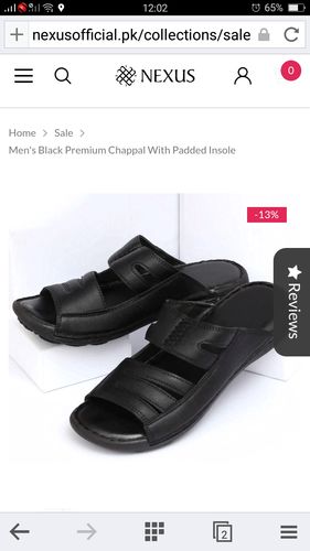 Customer photo review of Men's Black Premium Chappal with Padded Insole
