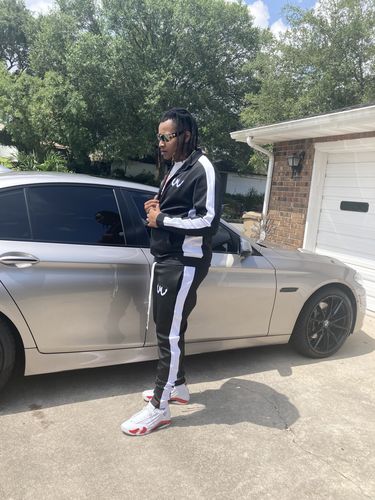 Customer photo review of Premium One Stripe Zip Track Pants (Black-White)
