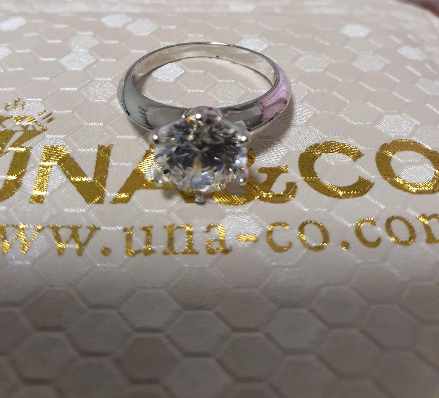 Customer photo review of Six Prong Solitaire CVD Diamond Ring