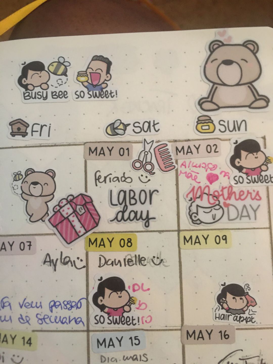Customer photo review of Hair Appointment Planner Stickers