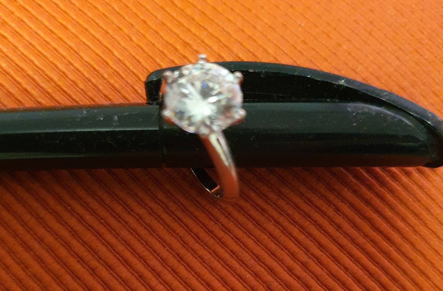 Customer photo review of Six Prong Solitaire CVD Diamond Ring