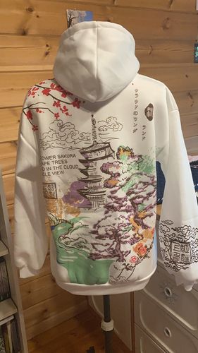 Customer photo review of Harajuku Style Japanese Landscape Hoodie