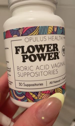 Customer photo review of Flower Power® Boric Acid Suppositories for Odor and Balance (30ct/ea)