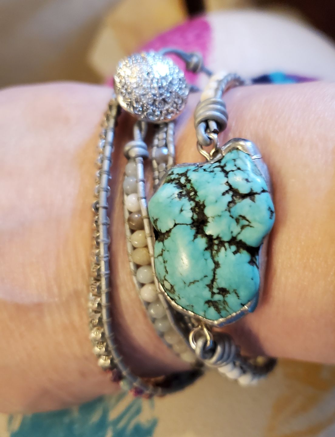 Customer photo review of Healing Turquoise Protection Wrap Bracelet