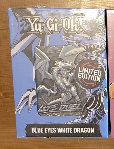 Customer photo review of Yu-Gi-Oh! Blue-Eyes White Dragon Metal Card - Ships Mid-June 2021. Pre-orders End April 30.