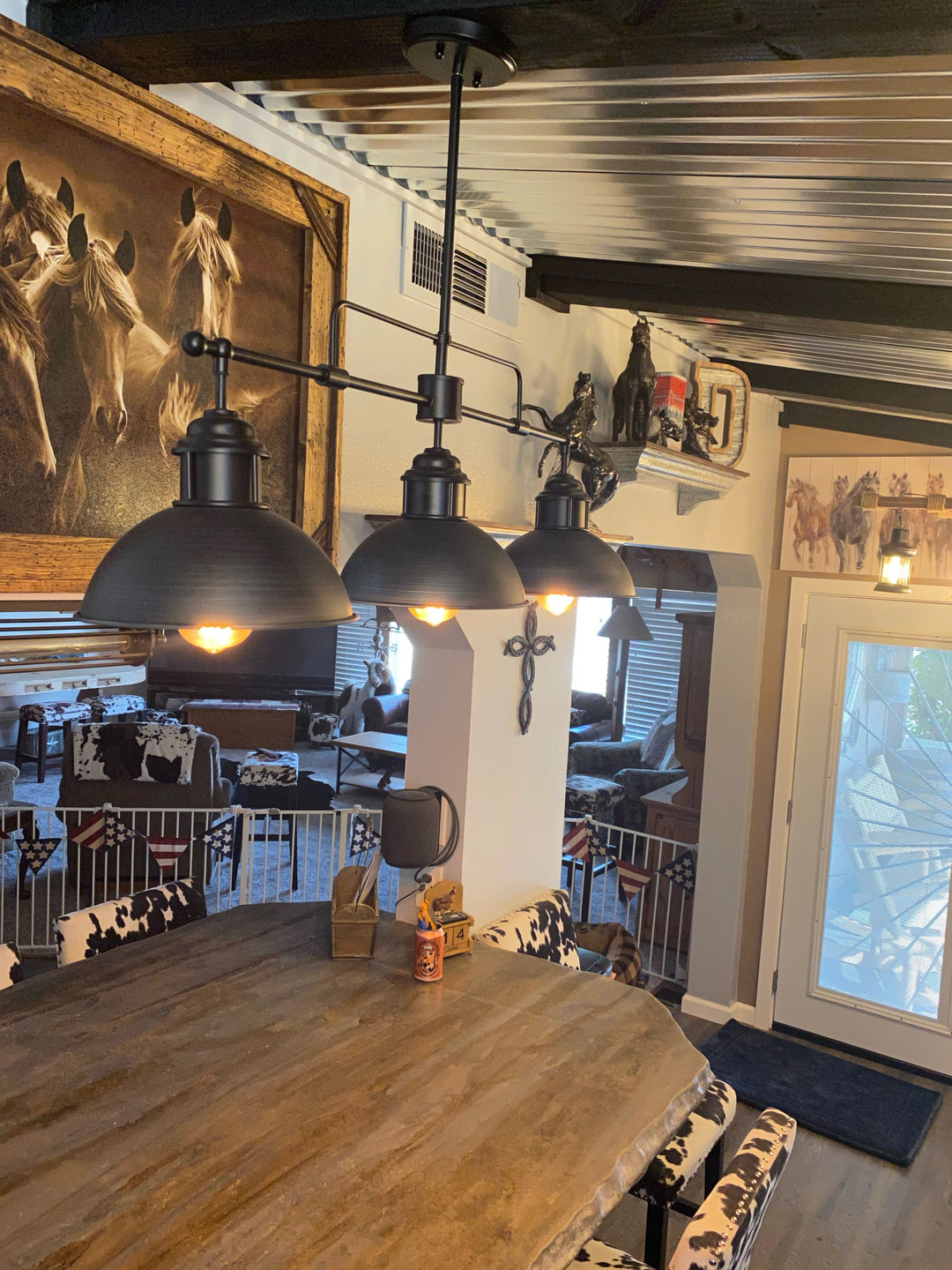 Customer photo review of Industrial 3-light Island Pot Lid Pendant
