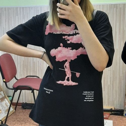 Customer photo review of Harajuku Style Pink Clouds Tee