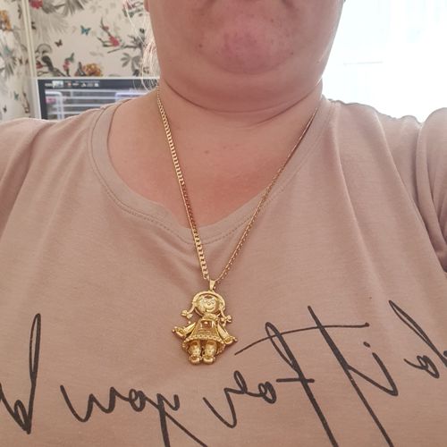 Customer photo review of RAG DOLL PENDANT (GOLD)