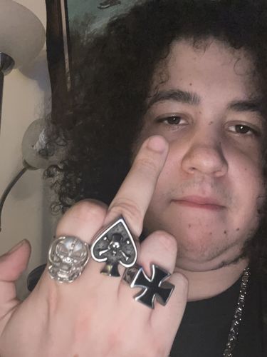 Customer photo review of SKULL OF SPADE RING